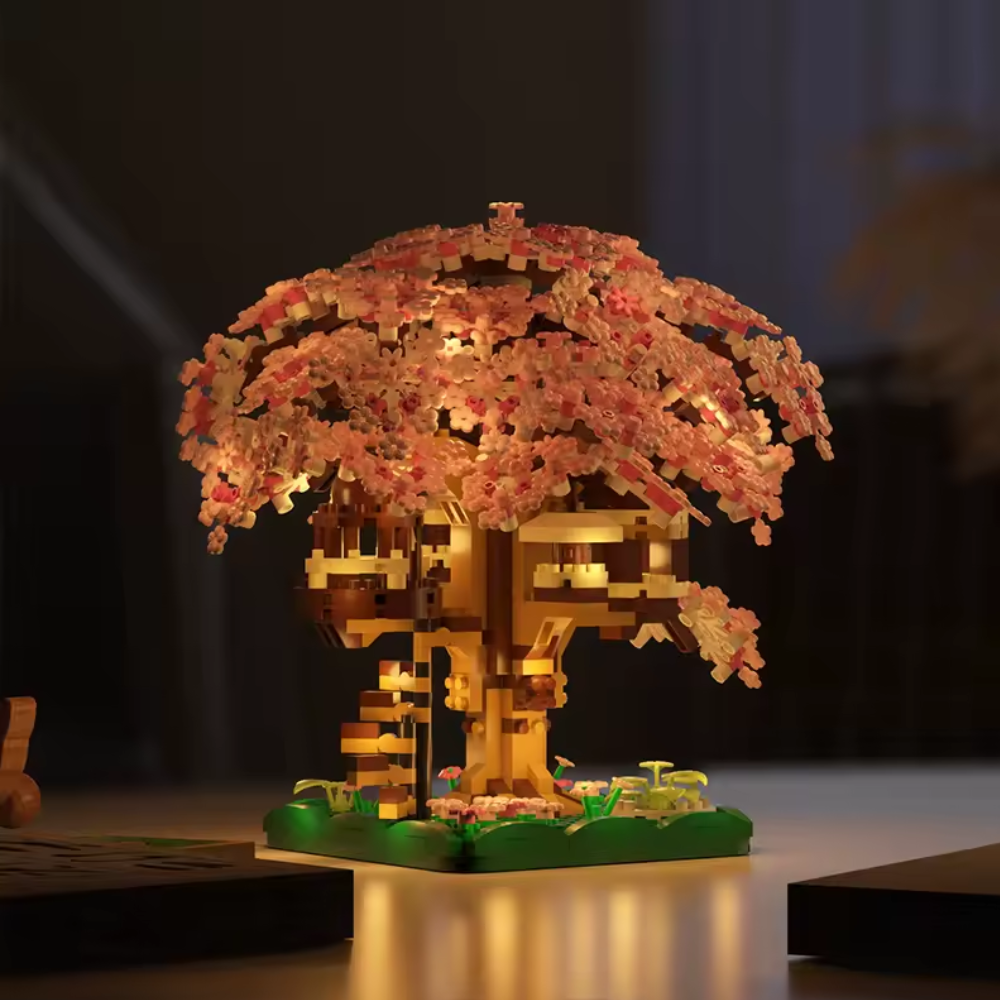 jeu de construction en brique Sakura rose EcoCraft