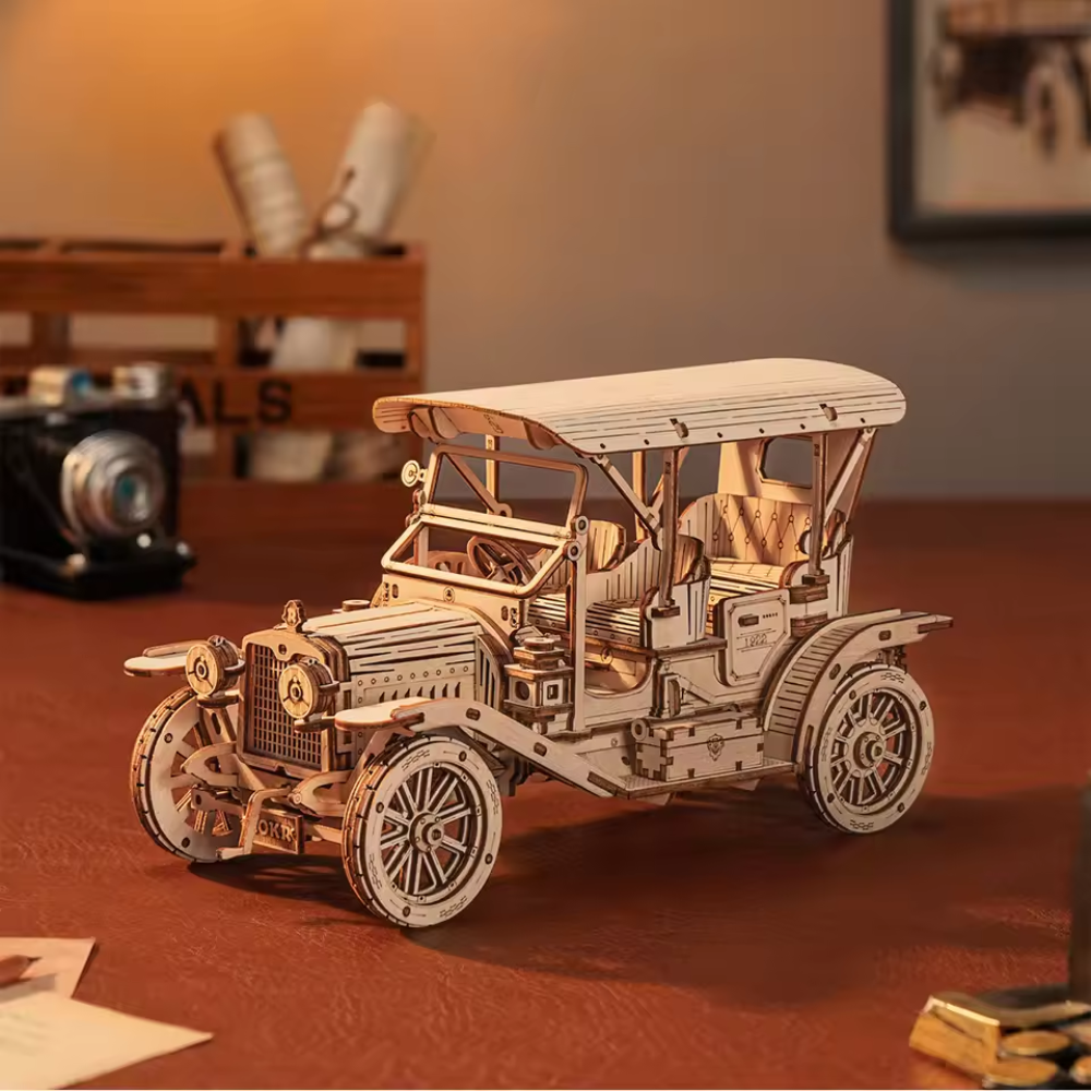 Maquette en bois : voiture vintage EcoCraft