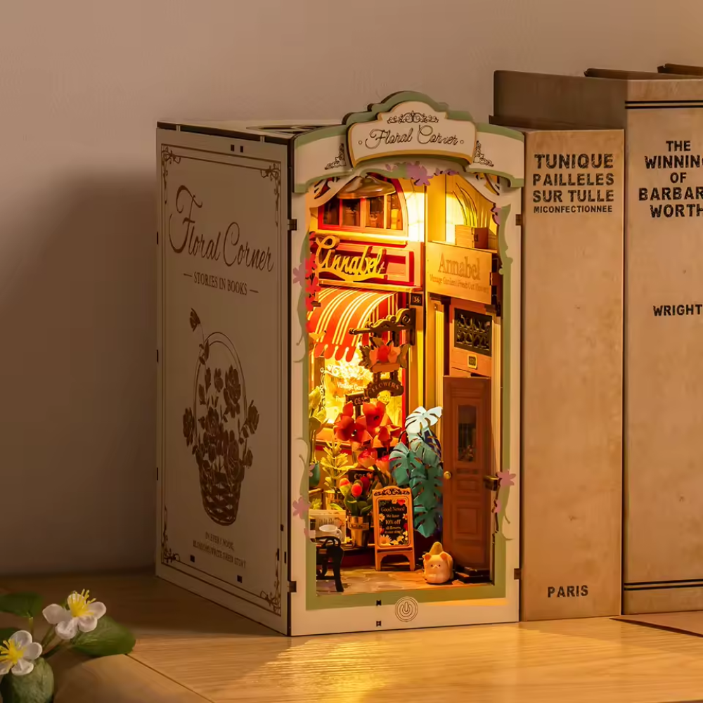 Book Nook en bois Boutique de fleur EcoCraft