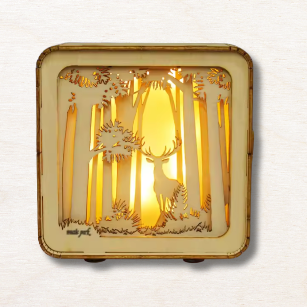 Maquette en bois lumineux : Cerf