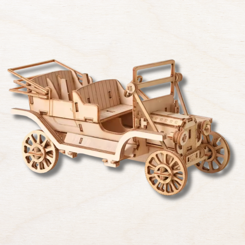 Maquette en bois voiture ancienne: torpédo