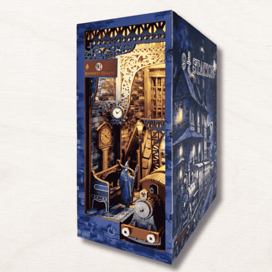 la statio 9 3/4 pour le train direction Poudlard en book nook