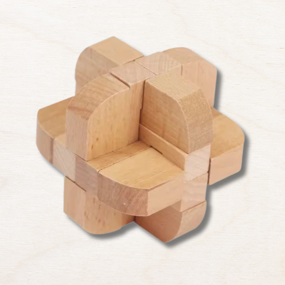 Casse tête en bois : fleur