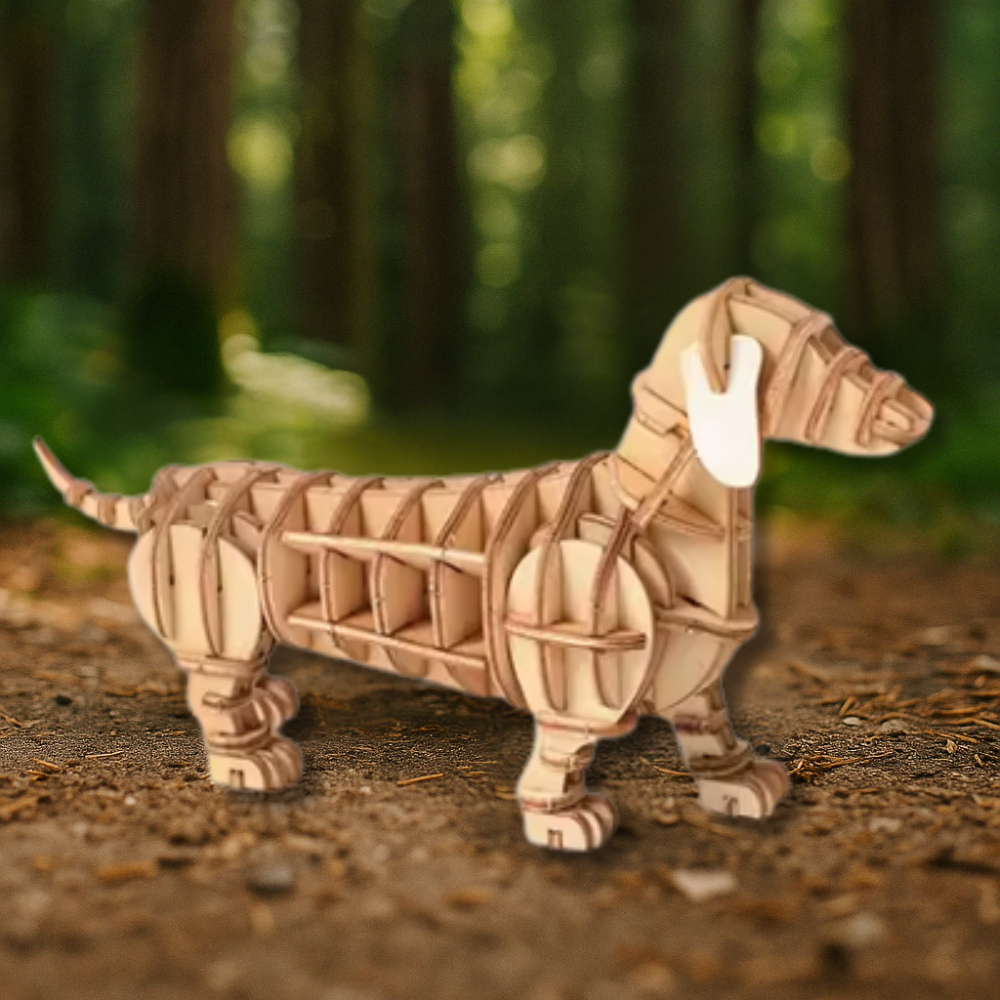 Puzzle animaux en bois : chien