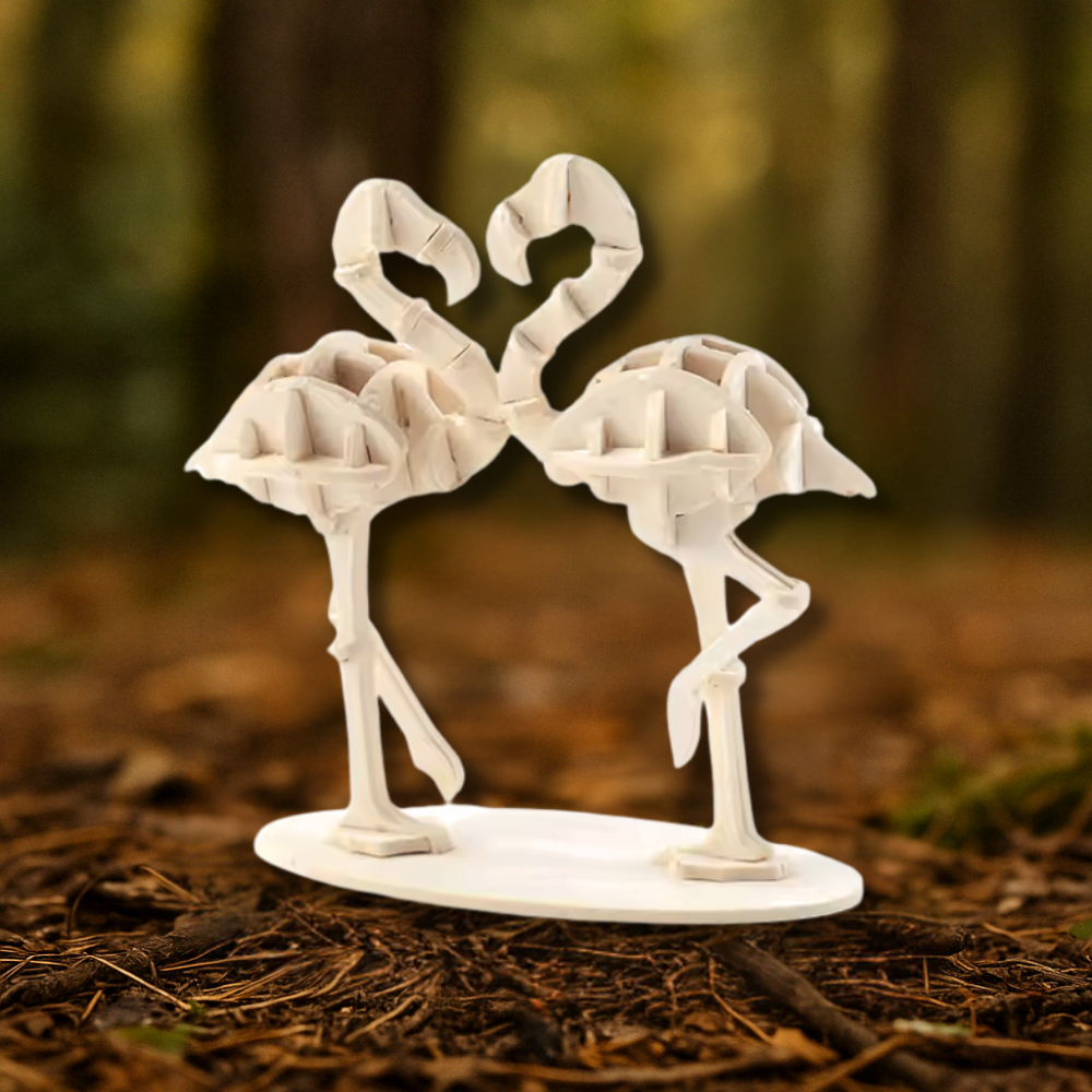 Puzzle animaux en bois : flamant rose