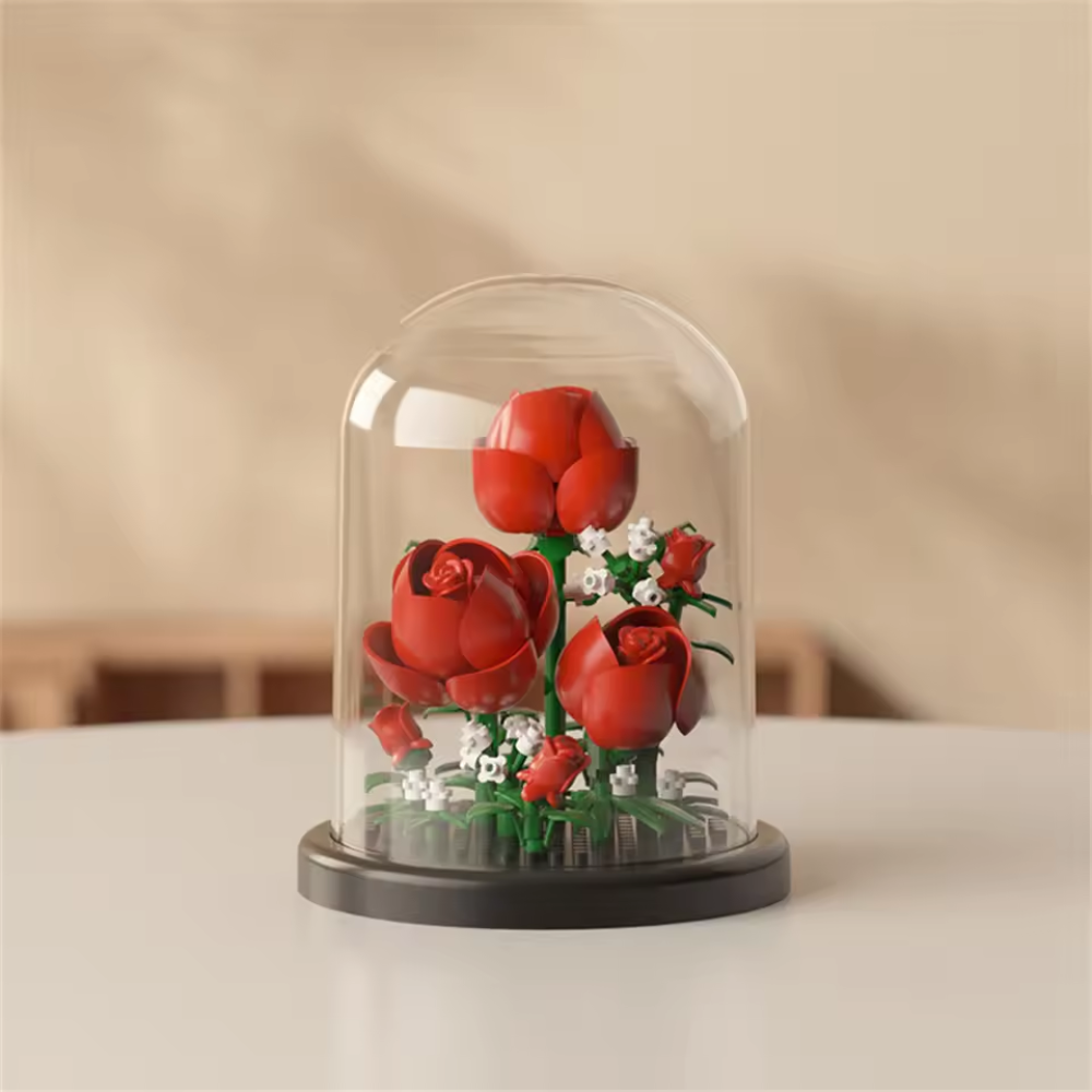 Jeu de construction brique : Rose rouge