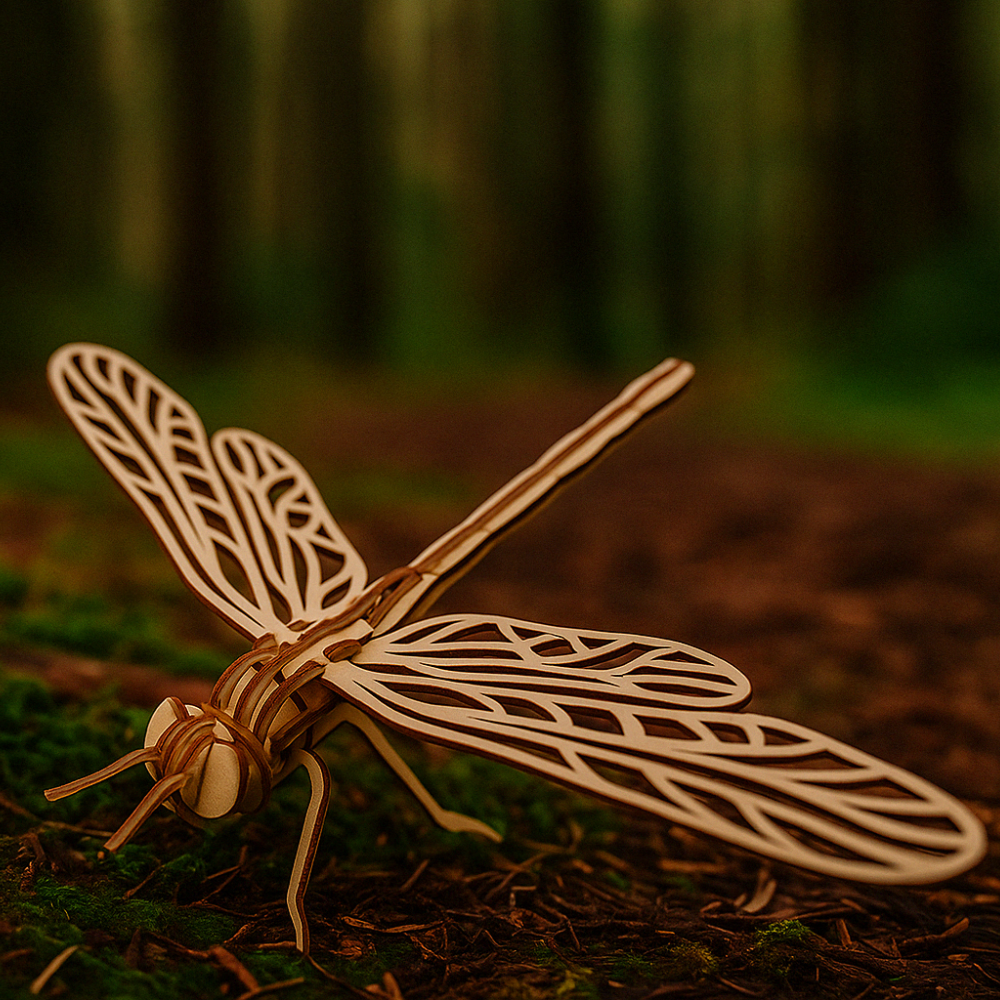Puzzle animaux en bois : libellule