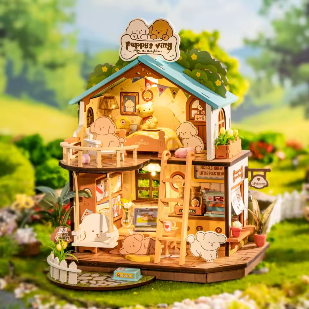 maison miniature en bois pour chien