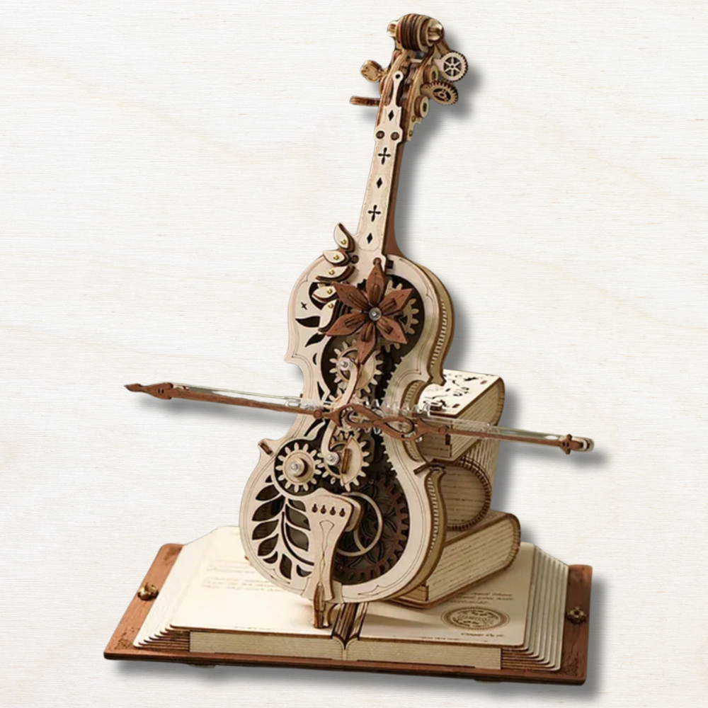 une maquette en bois de violoncelle