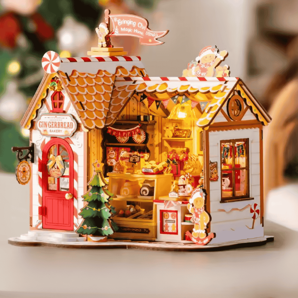 une maison en pain d'épice en bois