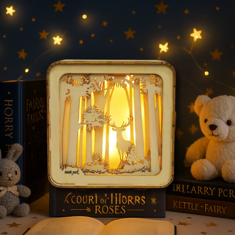 Maquette en bois lumineux : Cerf EcoCraft