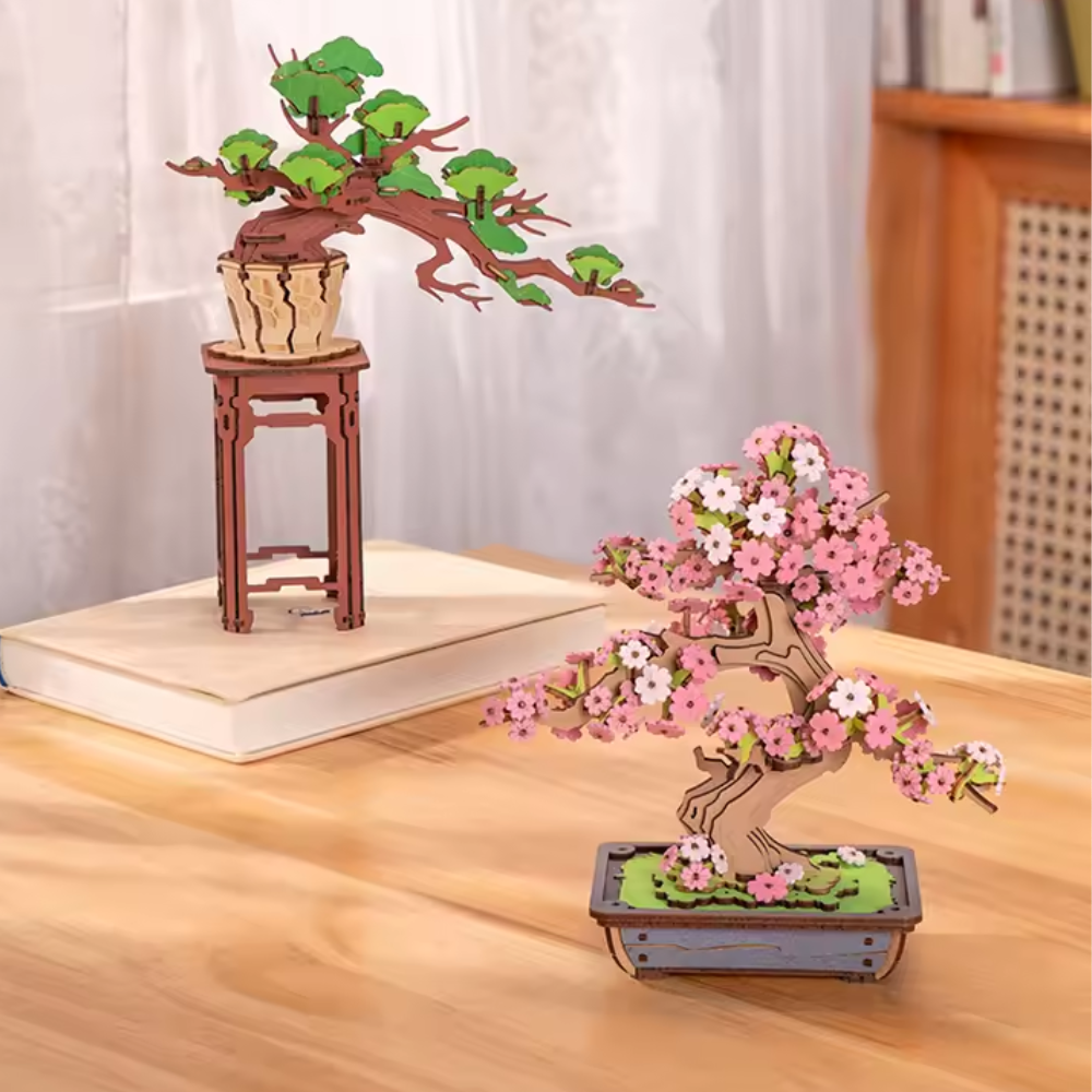 jeu de construction en bois en forme de sakura