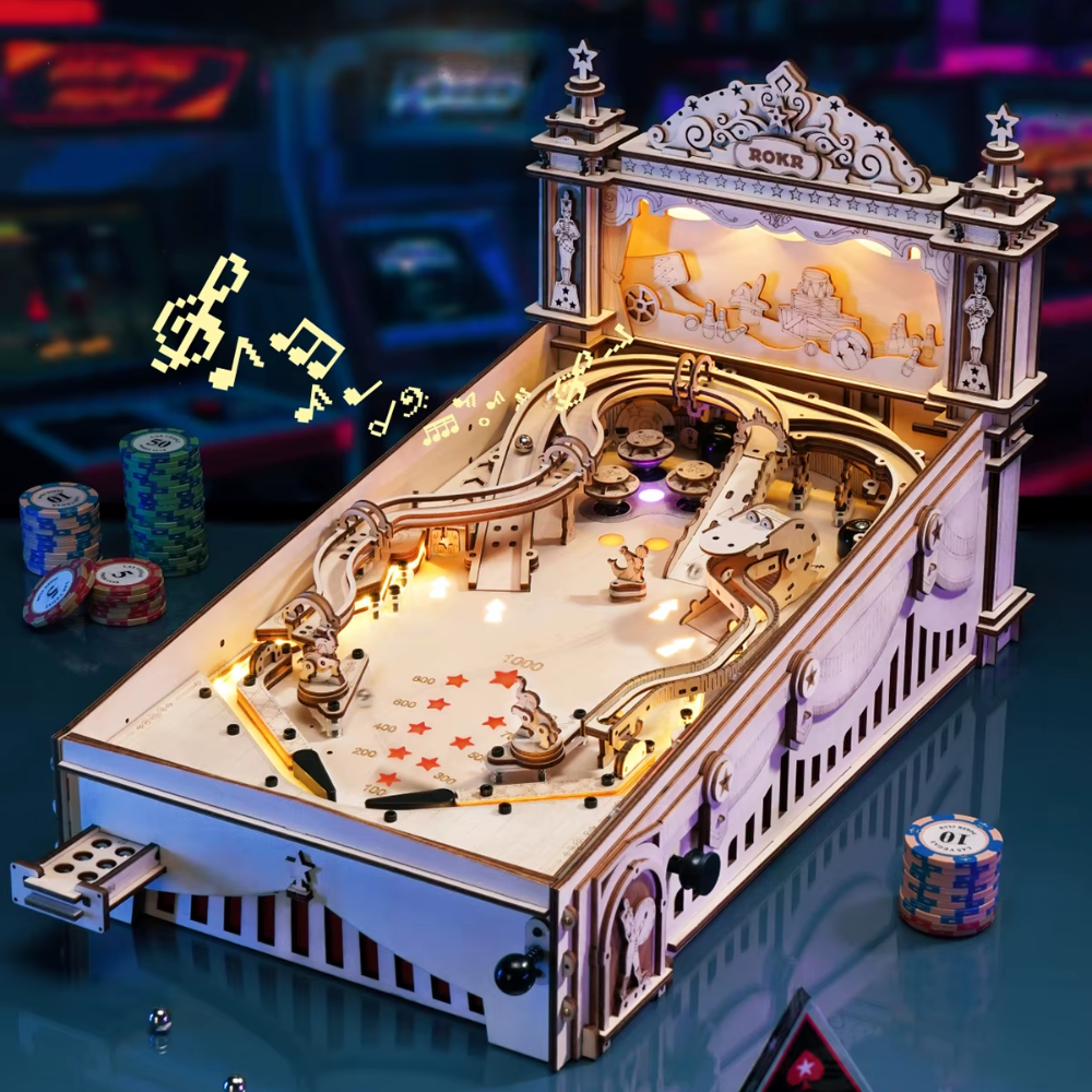 Maquette en bois : flipper 3D