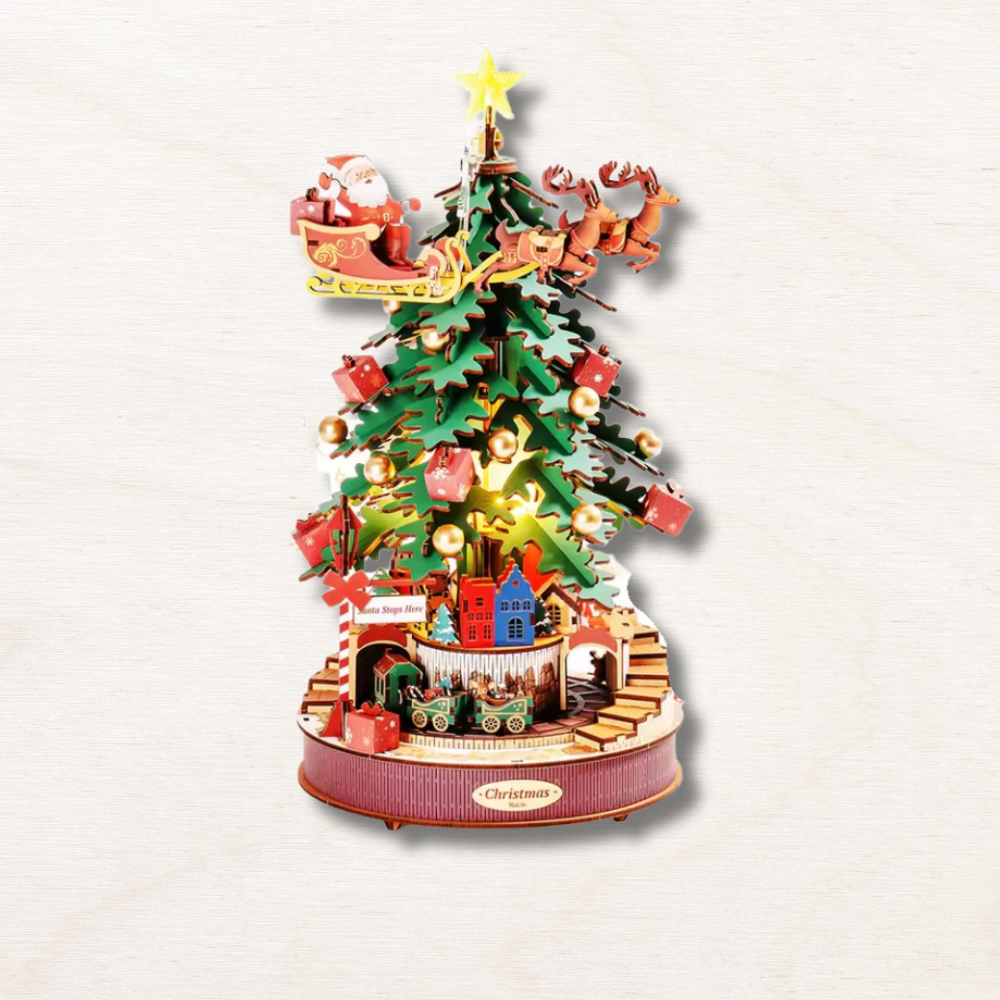 Maquette en bois sapin de noël
