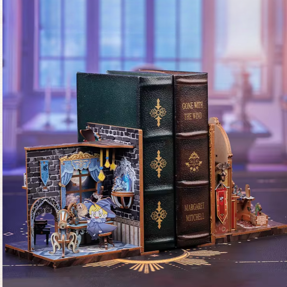 Maquette en bois : serre livre magique