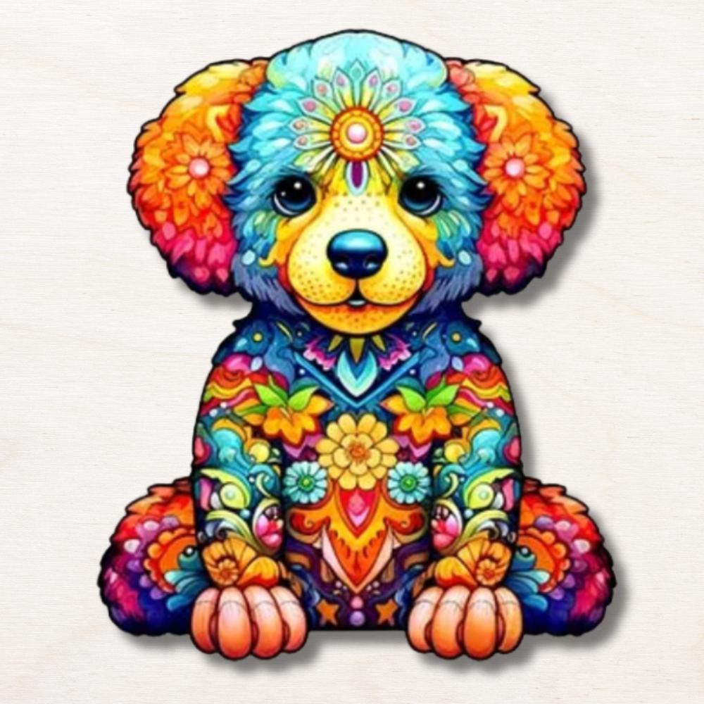 Puzzle animaux en bois : chien !