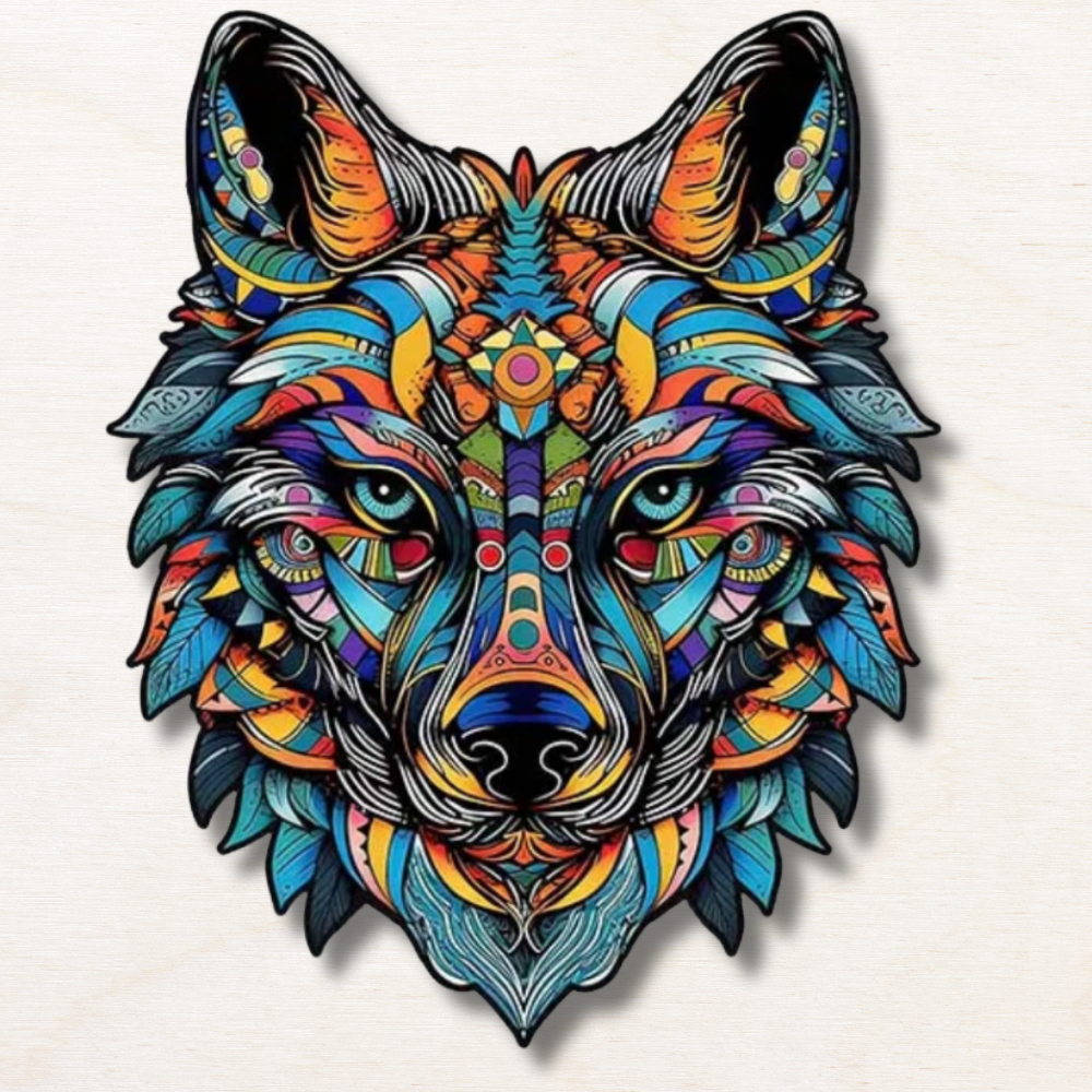 Puzzle animaux en bois : Le Loup