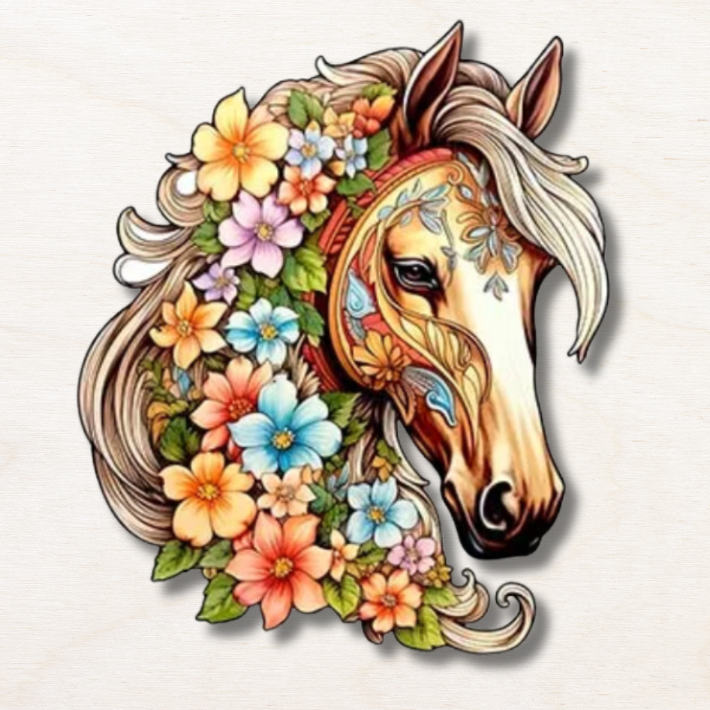Puzzle animaux en bois : Cheval !
