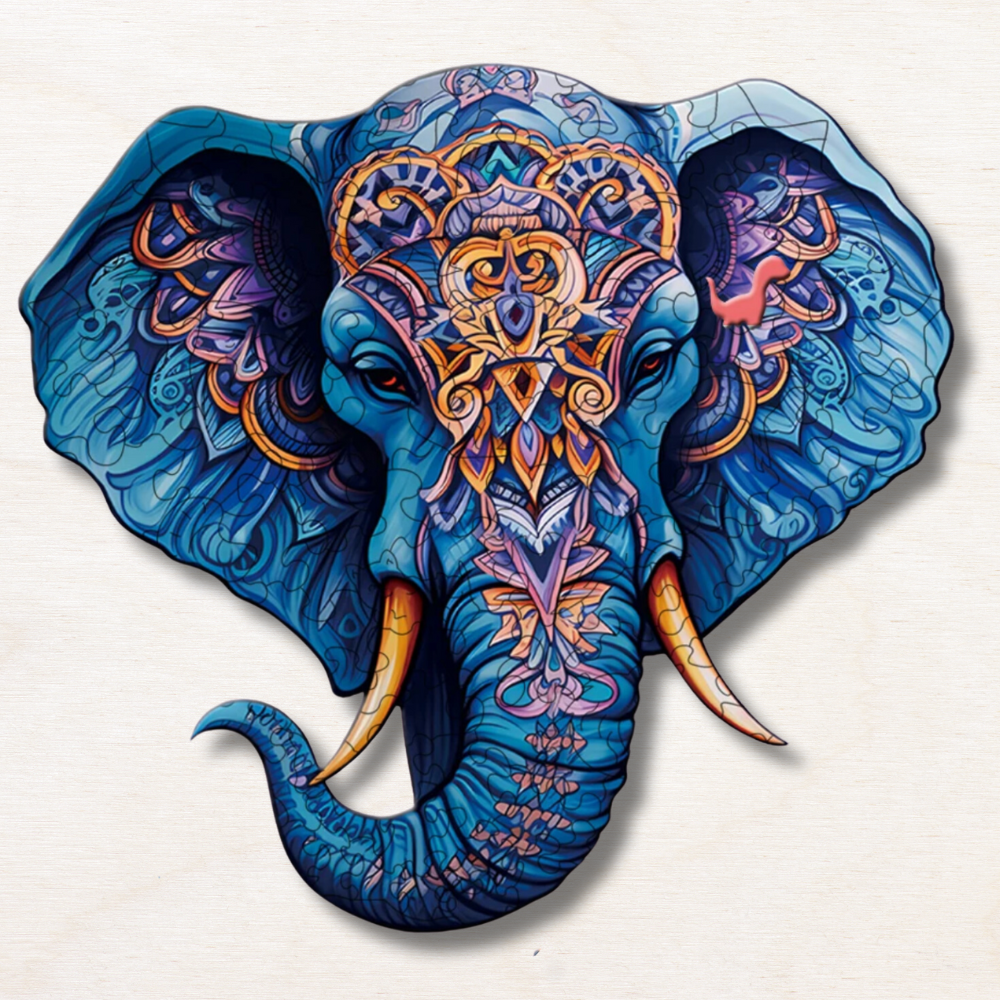 Puzzle animaux en bois : éléphant !