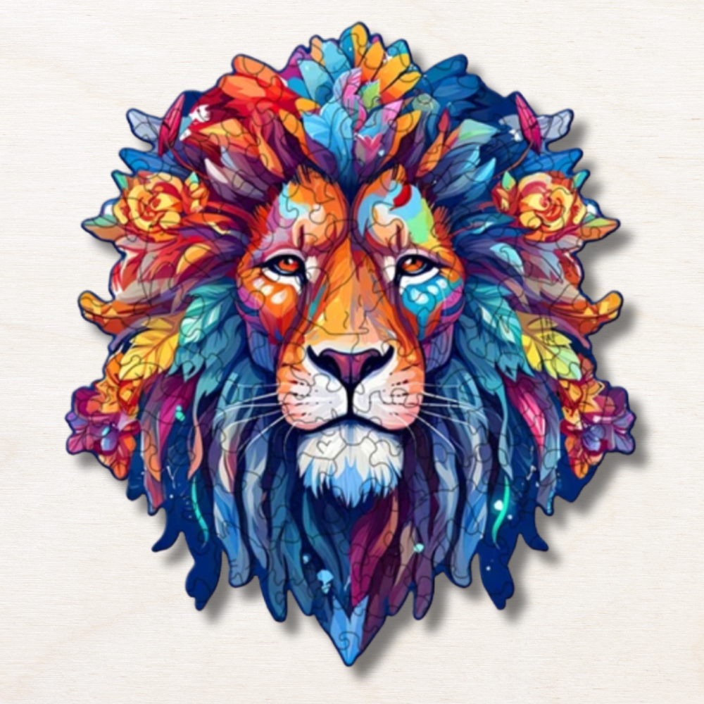 Puzzle animaux en bois : Le lion !