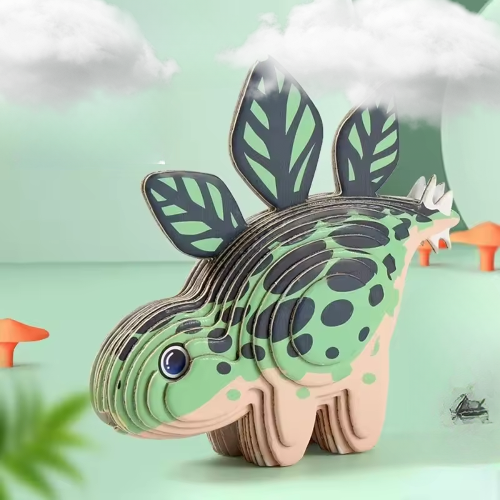 Puzzle en bois dragon : stegosaurus