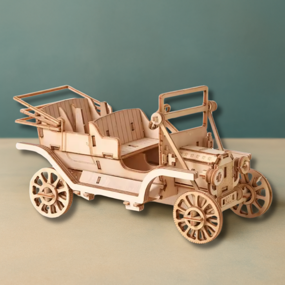 Maquette en bois voiture ancienne: torpédo