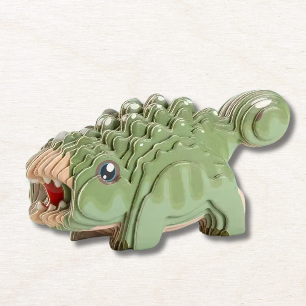 Puzzle en bois dragon : Ankylosaurus