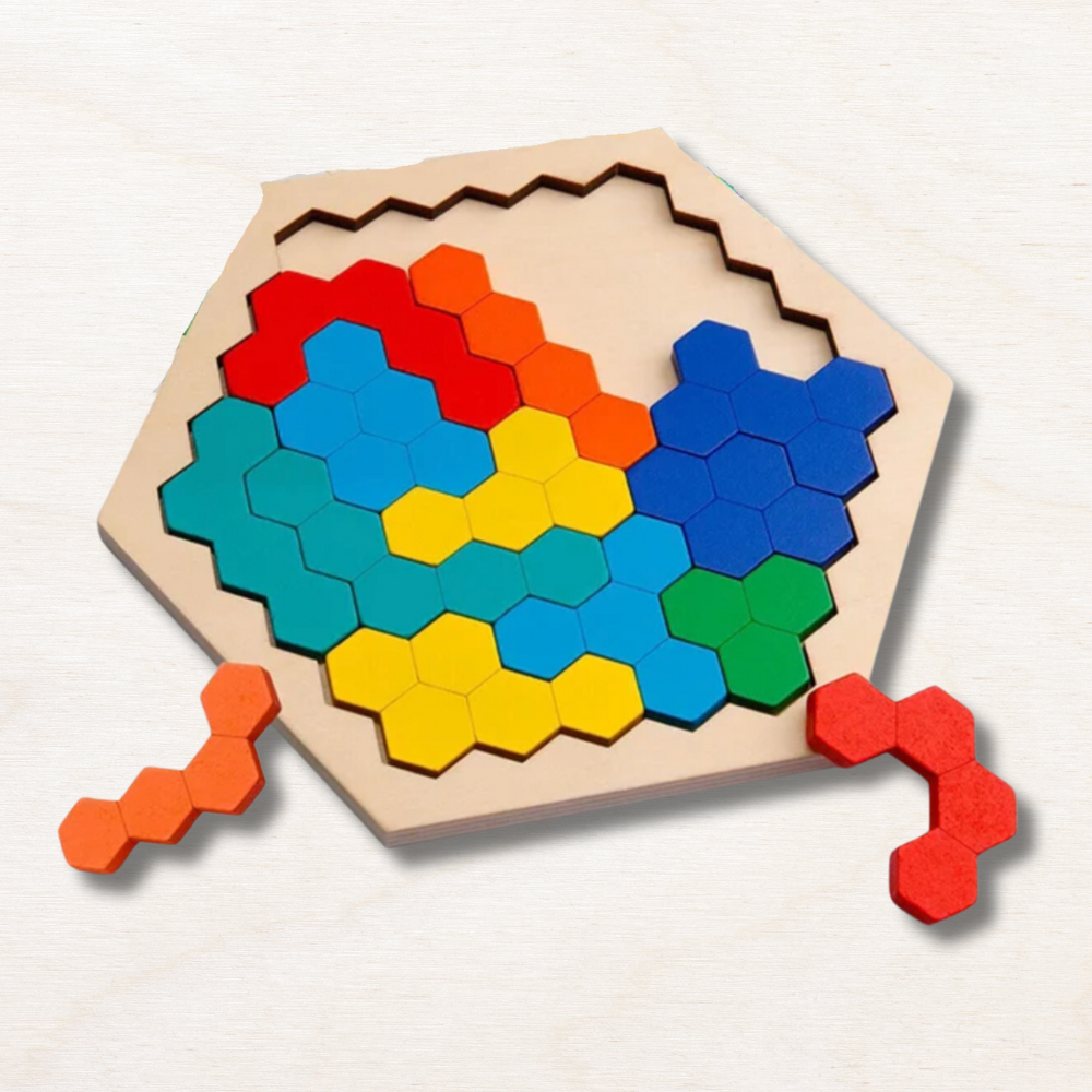 Tangram en bois hexagone !