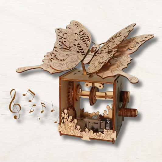 Boite à musique en bois : Papillon EcoCraft