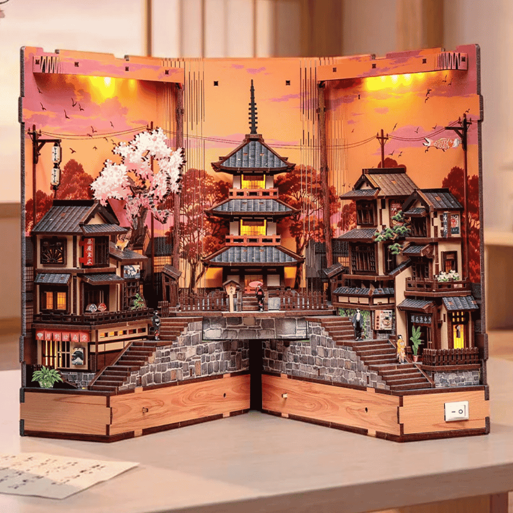 book nook Japan en forme de sakura