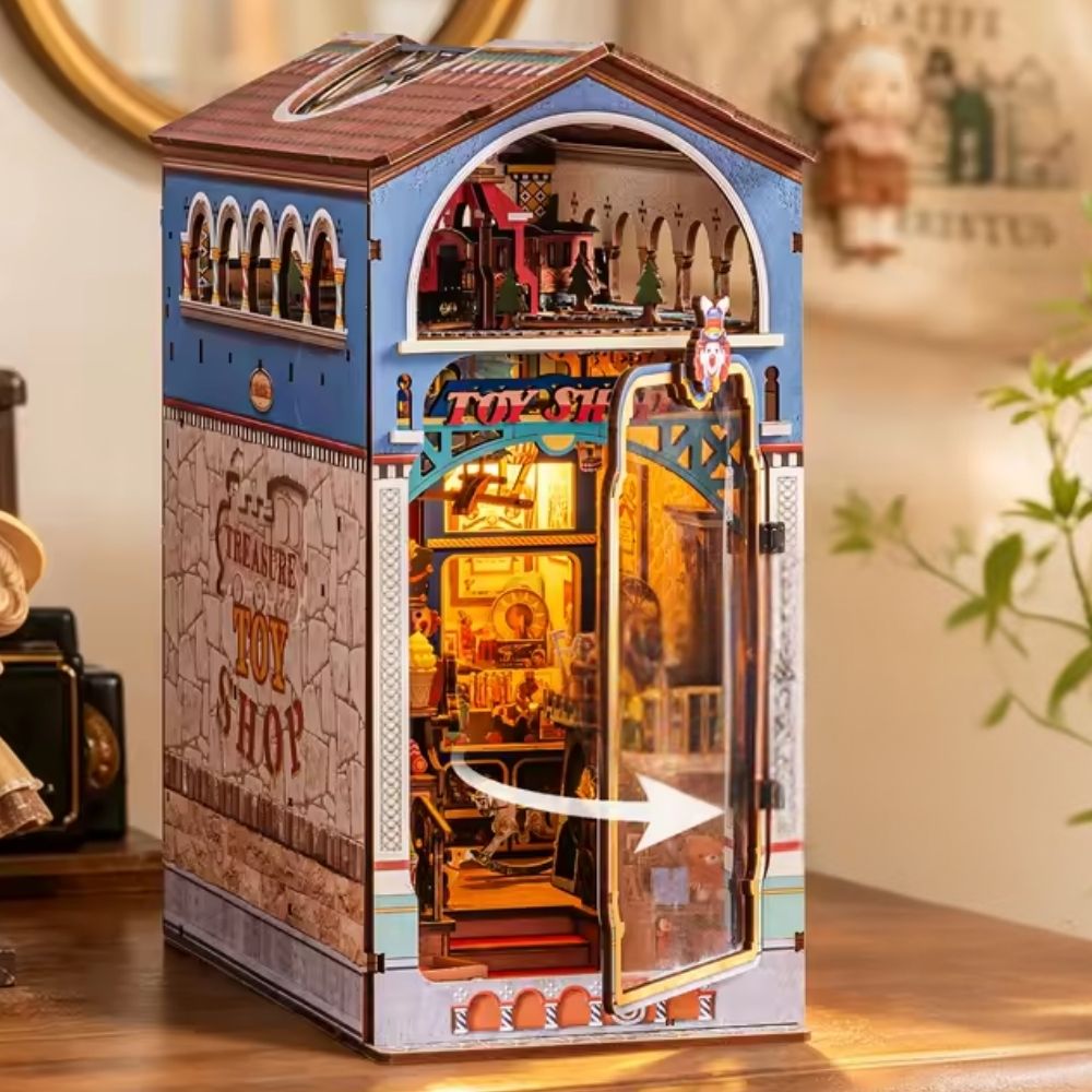 Toy shop en forme de maquette en bois