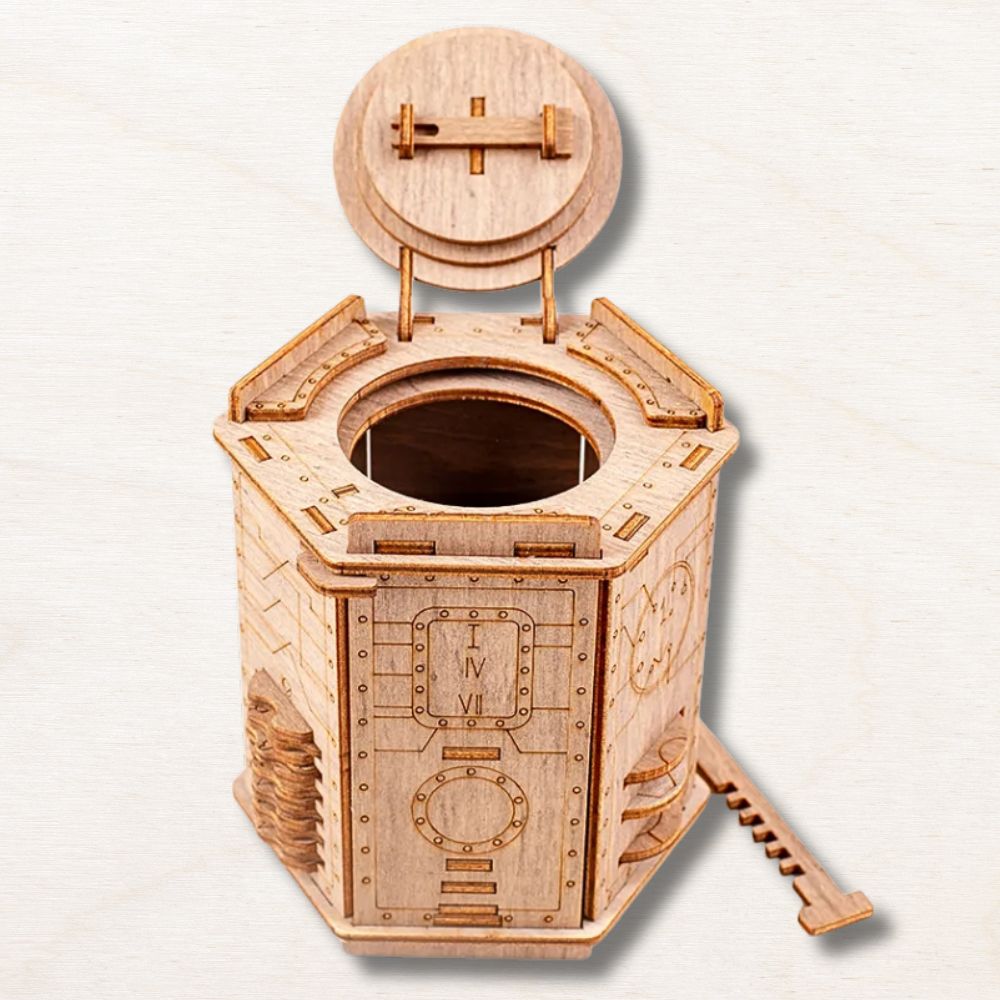 puzzle boîte bois fort knox cadeau homme adulte casse-tête mécanique pièce or cachée