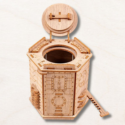 puzzle boîte bois fort knox cadeau homme adulte casse-tête mécanique pièce or cachée