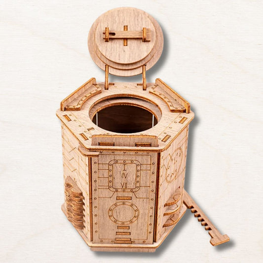 puzzle boîte bois fort knox cadeau homme adulte casse-tête mécanique pièce or cachée
