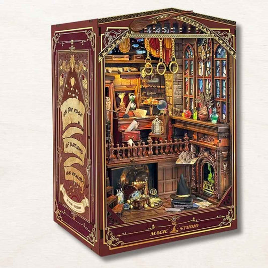 cadeau fan harry potter original book nook dark academia atelier magie serre-livre étagère potterhead