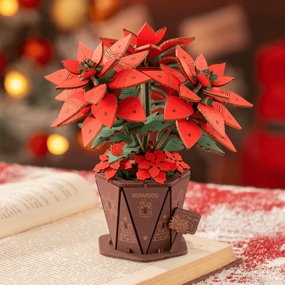Maquette en bois fleur : étoile de Noël EcoCraft
