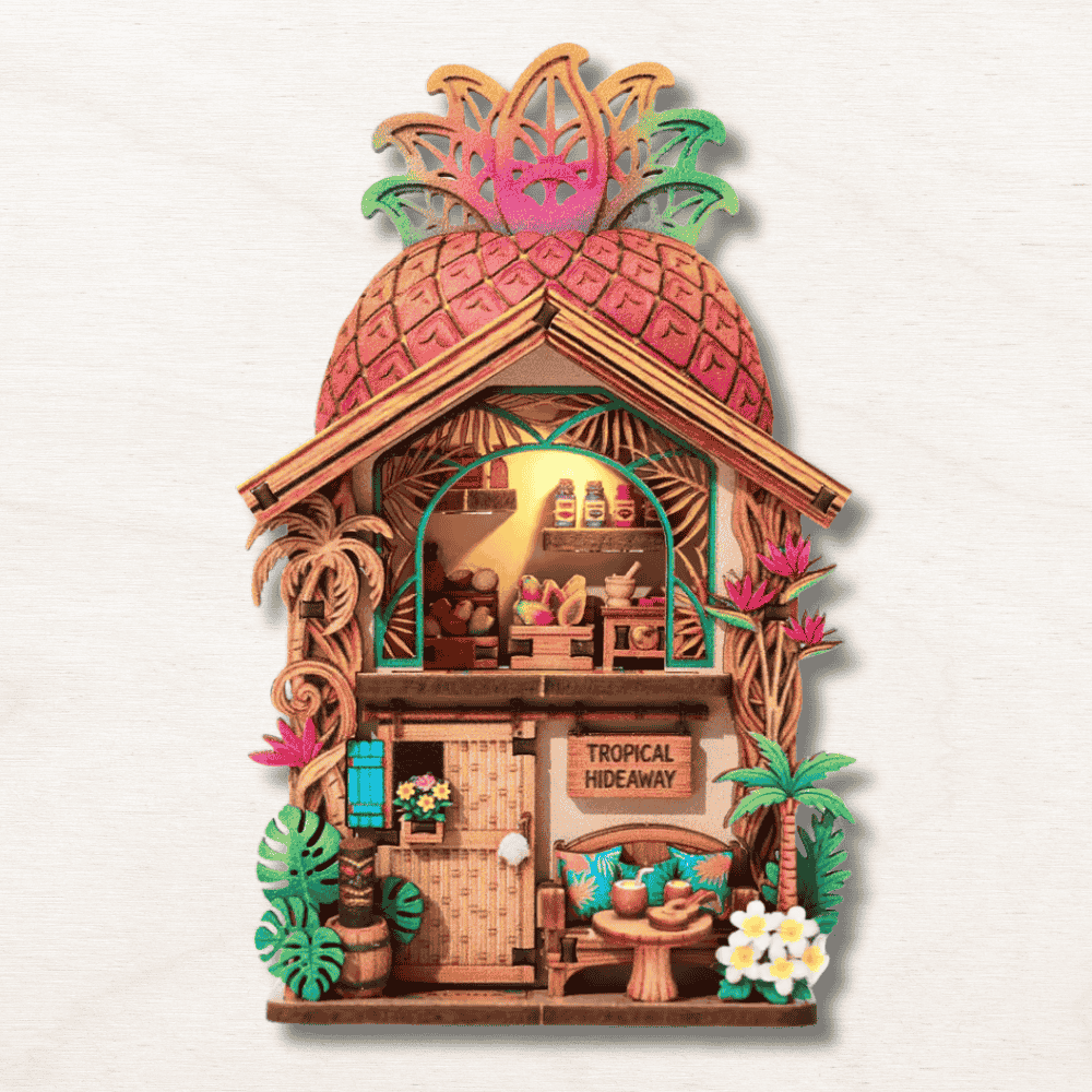 Mini Book Nook Magnet : ananas