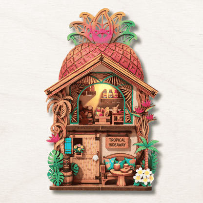 Mini Book Nook Magnet : ananas