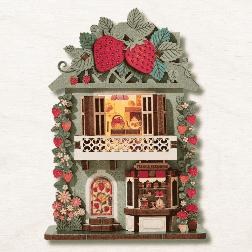 Mini Book Nook Magnet : fraise