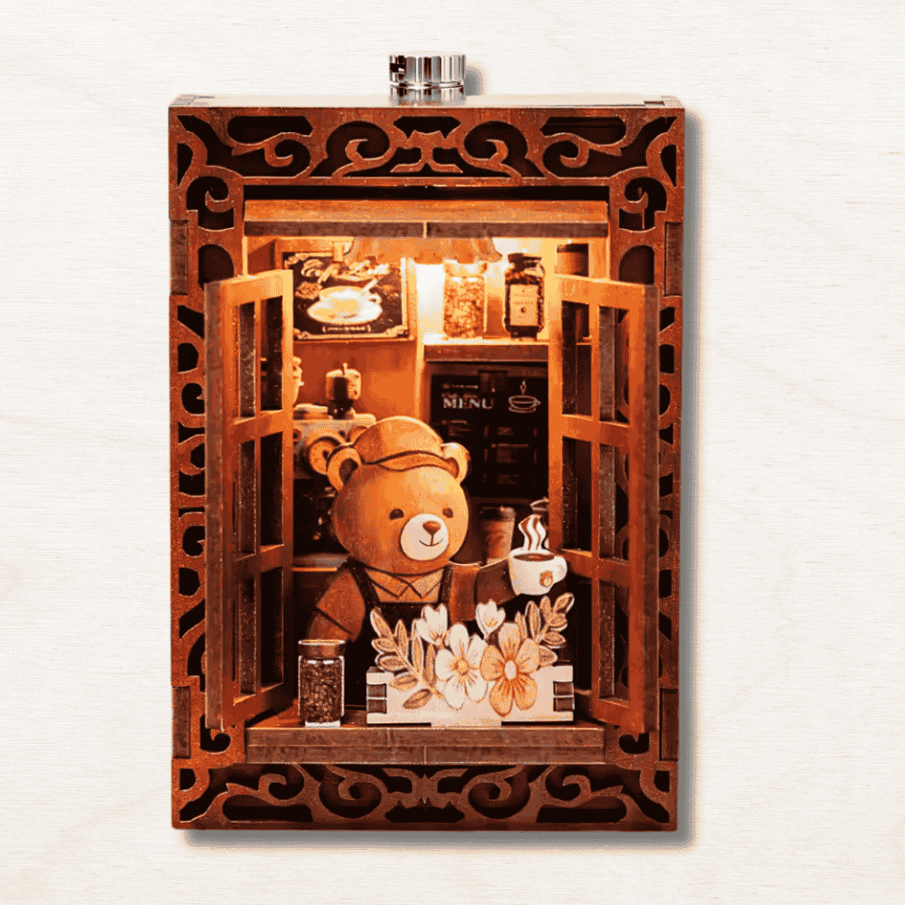 Mini Book Nook Magnet : ourson