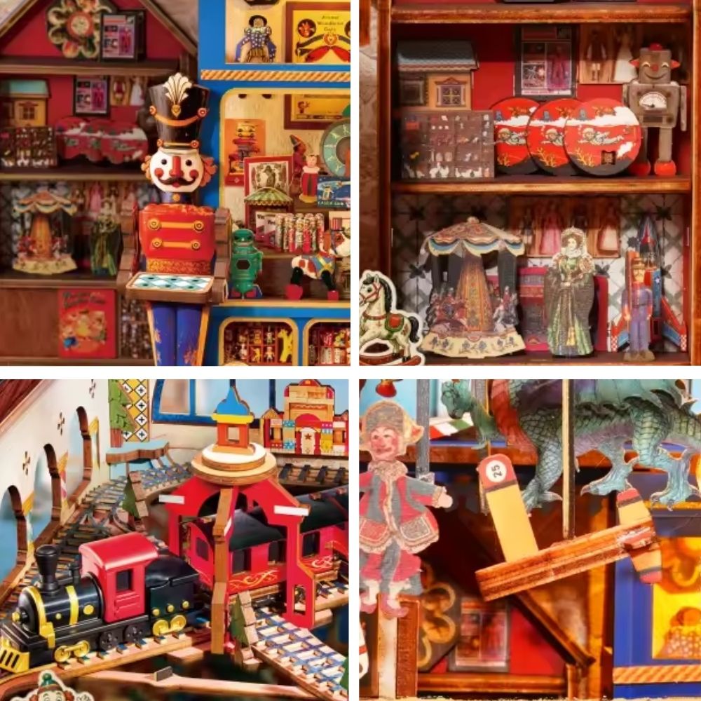 Noo book en forme de Un magasin de jouets vintage sur deux étages