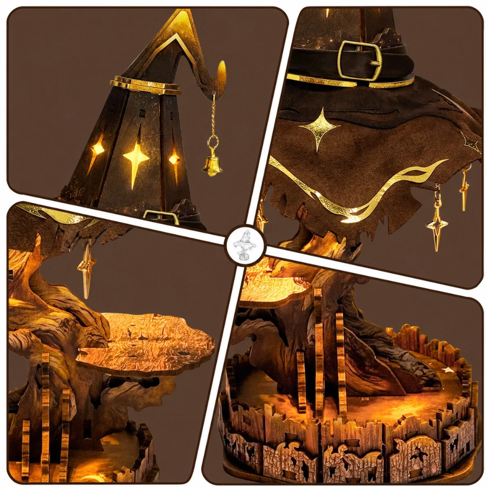 Puzzle 3D en bois : Chapeau Magique