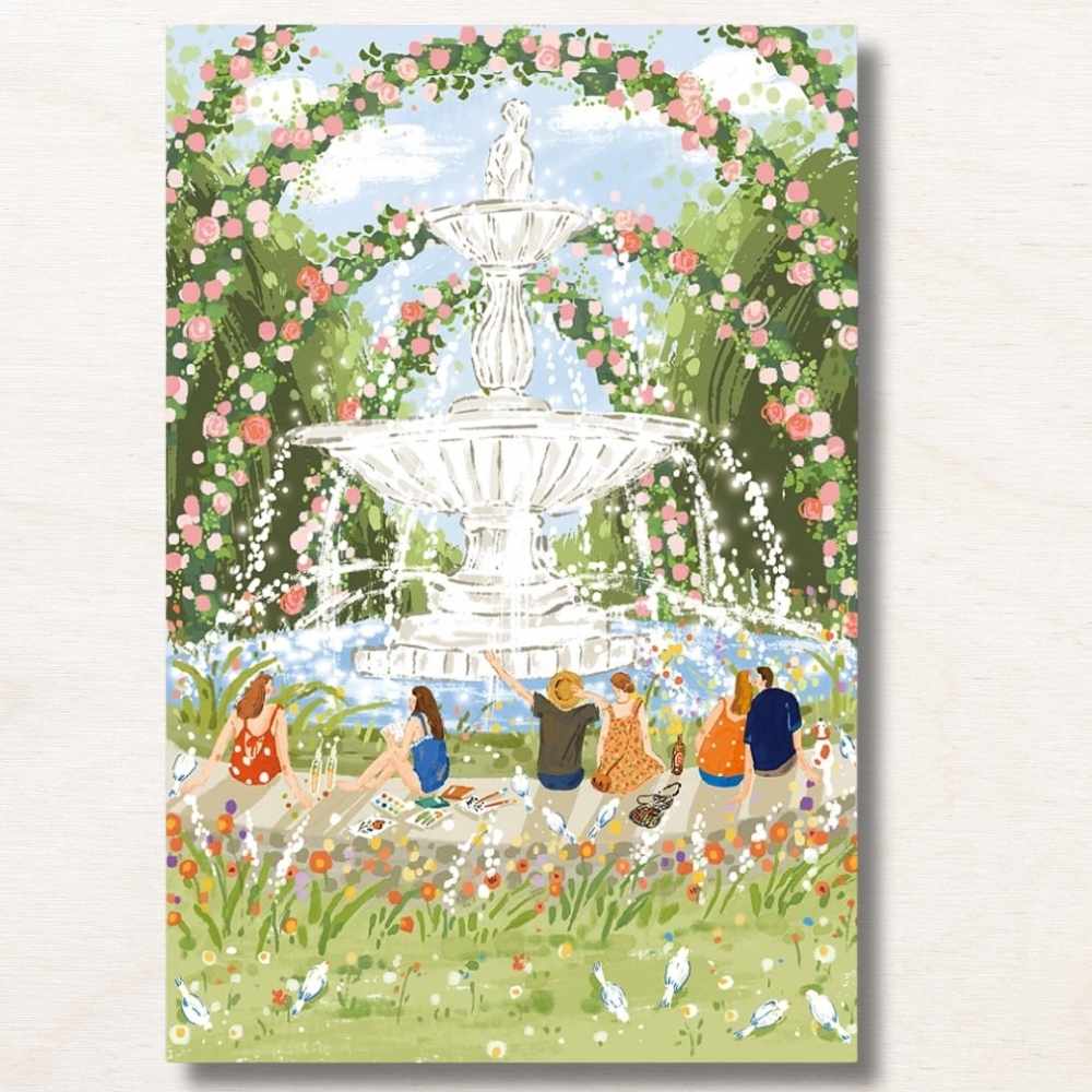 Détail bassin et reflets d'eau dans le puzzle 1000 pièces Fontaine de l'après-midi