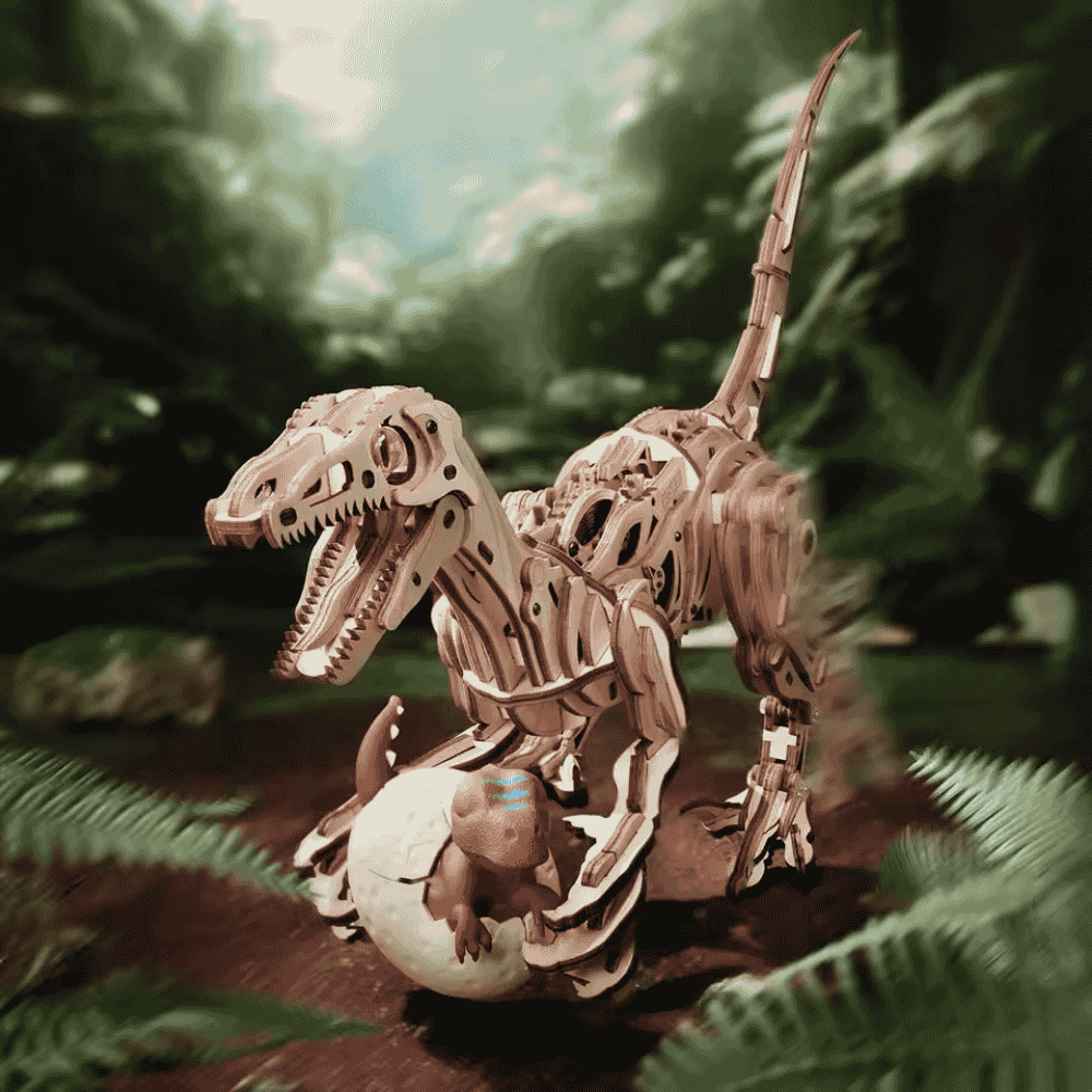 Maquette en bois Velociraptor