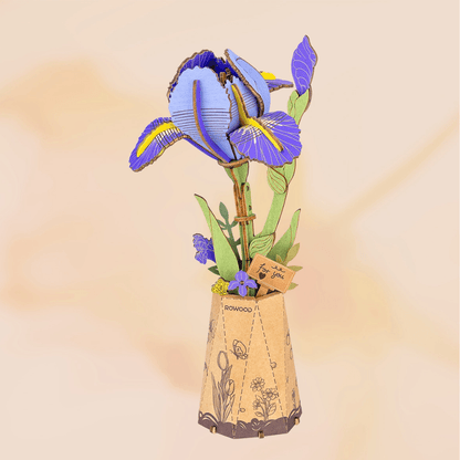 bouquet fleur éternelle en bois à construire décoration bureau cadeau fête des mères