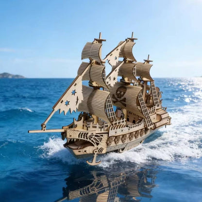 maquette bateau en bois style pirate