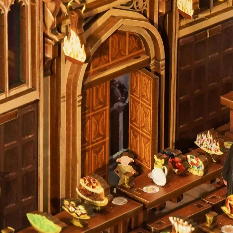 diorama miniature harry potter poudlard 307 pièces arche gothique blason bougies flottantes