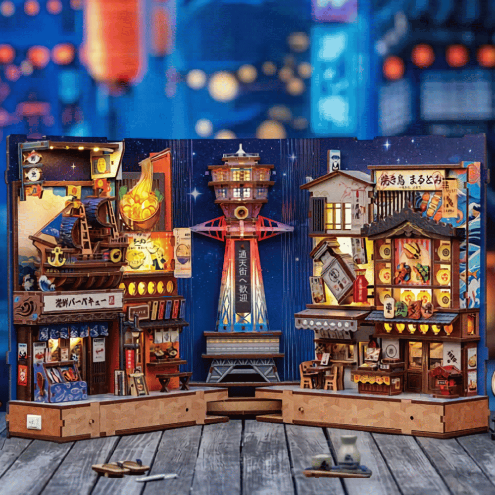 Book Nook Tsutenkaku Ichiban Street — Construisez le Cœur Gastronomique d'Osaka, Pièce par Pièce