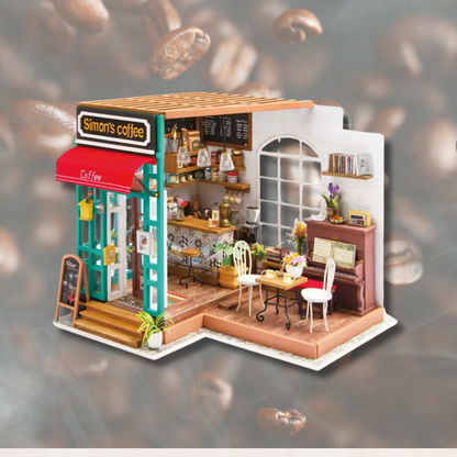 maison miniature en forme de café dangle