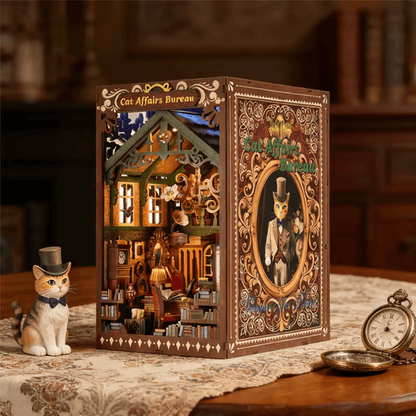 kit DIY book nook chat 8-10h montage avancé cadeau fan ghibli